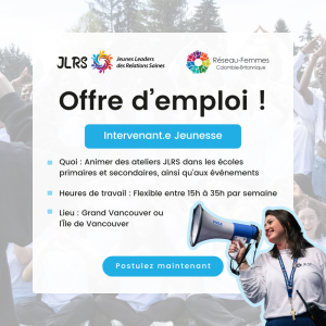 [Offre d’emploi étudiant] Intervenant.e Jeunesse dans les écoles primaires et secondaires – Ateliers Jeunes Leaders des Relations Saines (JLRS)